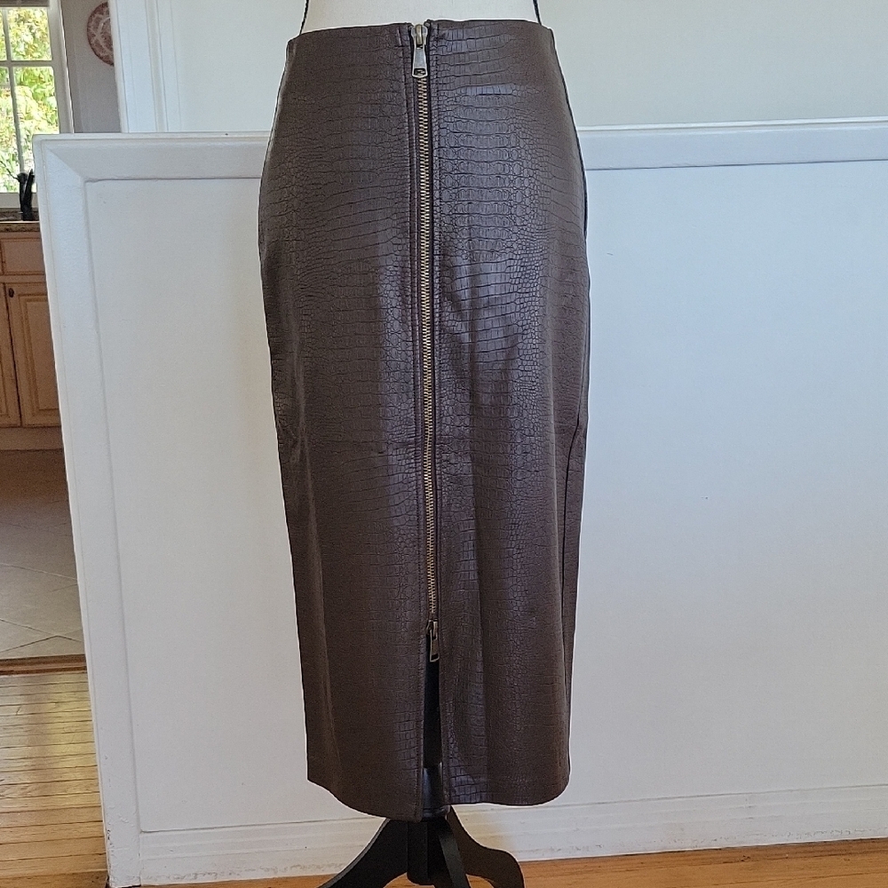 Steve Madden Elegant Dark Espresso Midi Skirt